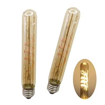 Image of Ruihua T30 7W Dimmable Edison LED Filament Bulb 185mm Tubular Amber Glass Lighting Warm White 2700K 700LM Vintage Retro Lamp Screw Cap E27(2Pcs)