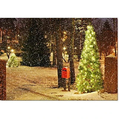 Image of doodlecards Pack of 10 Christmas Cards and Envelopes Snow Street Scene. Printed in UK, Premium Quality &amp; 100% Recyclable.
