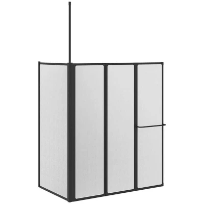 Image of vidaXL Shower Screen Folding Other Black 120 X 70 137 cm Aluminium