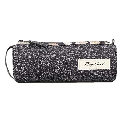 Image of Rip Curl Simple Round Canvas Pencil Case (Recycled Bottles) with Handle (lutle1) Size 7 cm, Washed Black,
