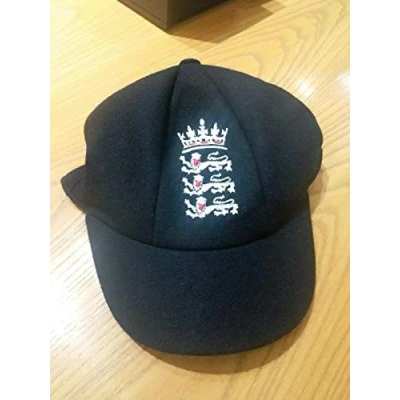 Image of R Navy Blue England 3 lion wool test cricket Baggy cap Hat with embroided logo Adult/Men ONE Size