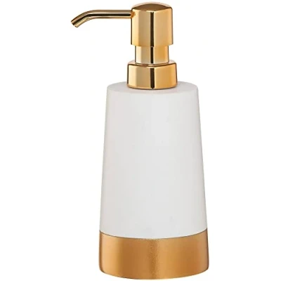 Image of Sealskin Glossy Soap Dispenser, Polyresin, Gold, 8.9 x 17.9 7.3 cm