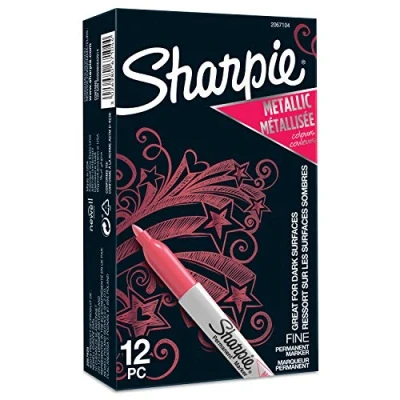 Image of Sharpie Metallic Permanent Markers Fine Point Ruby 12 Count