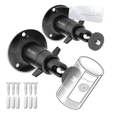Image of CELLONIC 2x Camera Bracket Mount Compatible for Wyze Cam/Outdoor Cam Pan/Cam V2 / V3 1/4&quot; Inch Thread Ring Mounting CCTV Security Swivel Spotlight Indoor &amp; Outdoor