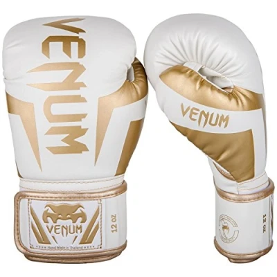 Image of Venum Elite Adults Boxing Gloves, White (White), 10 Oz