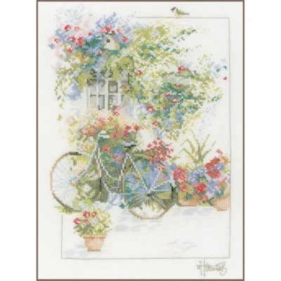 Image of Lanarte Flowers and Bicycle, Aida, Multi, 19.6 x 13.8 0.6 cm