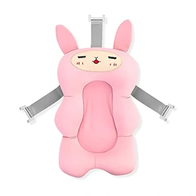 Image of SONARIN Baby Bath Pad,Non Slip Cushion Mat Infant Floating Bathtub Pad Newborn Tub Seat Soft Pillow for Adjustable Shower Support 0 12 Months(Pink)