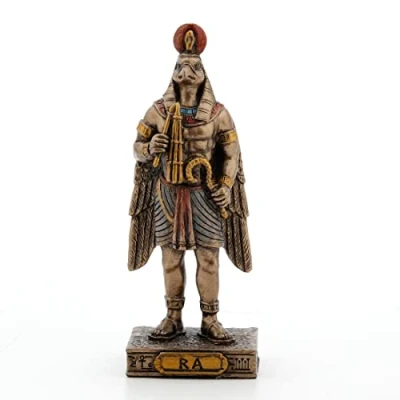 Image of Veronese Design 3 3/8 Inch Ra The Sun God Resin Miniature Hand Painted Bronze Finish Figurine