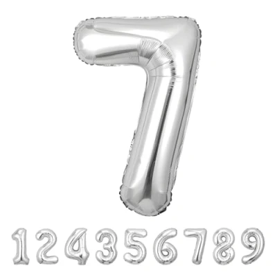 Image of Number Balloons 7,Sliver 7 Balloon 40 Inch Giant Helium Foil for Boys Girls Party Decor Birthday Anniversary Graduation Decorations Supplies