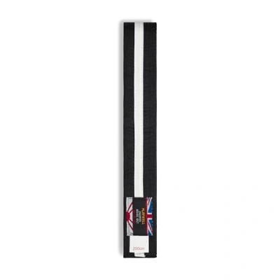 Image of Martial Arts Cotton Striped Coloured Grading Belt Black With White Stripe (320cm)