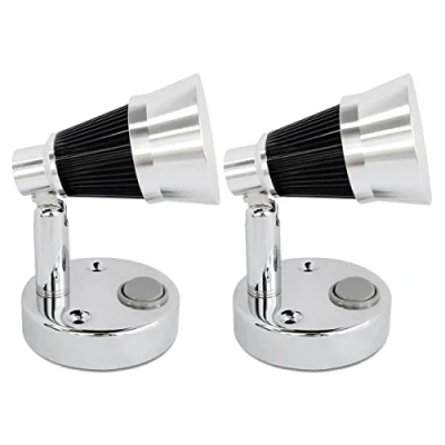 Image of Dream Lighting Caravan Reading Light 12v Spotlights Motorhome Campervan Boat Modern Fixture Polished Aluminum Warm White Set of 2