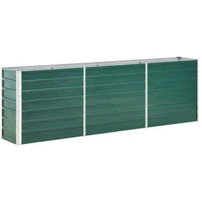 Image of vidaXL Garden Raised Bed Galvanised Steel 240x40x77 cm Green
