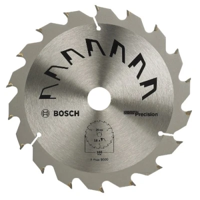 Image of Bosch 1x Circular Saw Blade Precison (for Wood, Ø 160 x 2.5/1.5 20/16 mm, 18 Teeth, ATB, with Reduction ring 16 Accessories for Saws)