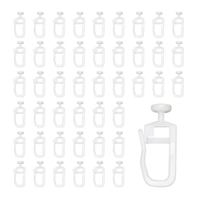 Image of 100 Pcs Curtain Hooks Plastic, 7 mm Sliding Track Glider Hooks, Rail Slider for Window Curtains, Door Shower Curtains