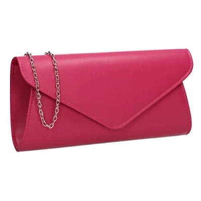 Image of SwankySwans Women&#039;s Lora Clutch Bag, Fuchsia