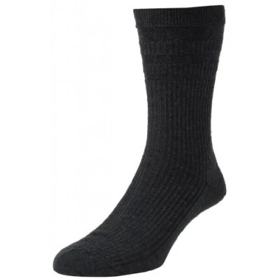 Image of New HJ190 Hall SOFTOP EXTRA LOOSE Wide Soft Top No Non Elastic WOOL Rich Short Mid Calf SOCK. Sizes 6 11 / 13 (11 13, BLACK)
