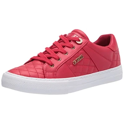 Image of GUESS Women&#039;s Loven Sneaker, Red 610, 2 UK
