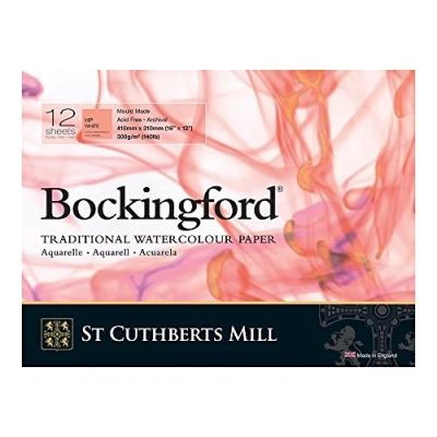 Image of Bockingford 300gsm Glued Pad 16&quot; x 12&quot; (410 310mm) Hot Pressed