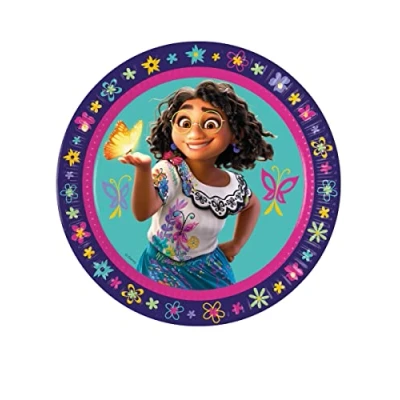 Image of Procos Encanto 8 Large Paper Plates 23 cm Multi Coloured