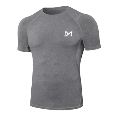 Image of MEETYOO Men’s Compression Base Layer, Men Top Long/ Short Sleeve T Shirt Sports Gear Fitness Tights for Running Gym Workout