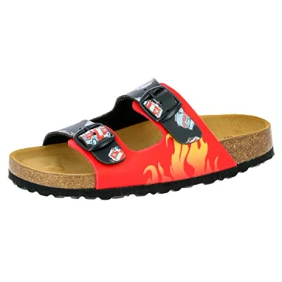 Image of Lico Bioline Kids Flame Mules, Red (Rot Rot), 1.5 UK Child