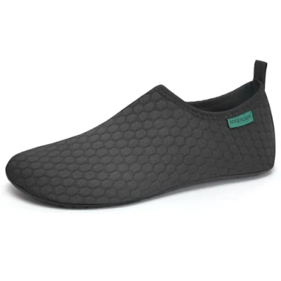 Image of Water Shoes Womens Beach Mens Swimming Barefoot Pool Yoga Quick Watersport Aqua Socks(354Black, 3.5/4UK=36/37EU)