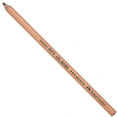 Image of Faber Castell PITT Monochrome Artists&#039; Pencil, Black, Oil Base, No. 3 Medium
