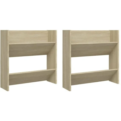 Image of vidaXL Wall Shoe Cabinets 2 pcs Sonoma Oak 60x18x60cm Engineered Wood