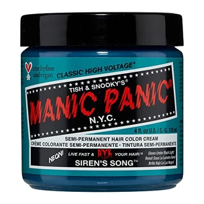 Image of Manic Panic Siren&#039;s Song Classic Creme, Vegan, Cruelty Free, Green Semi Permanent Hair Dye 2 x 118 ml