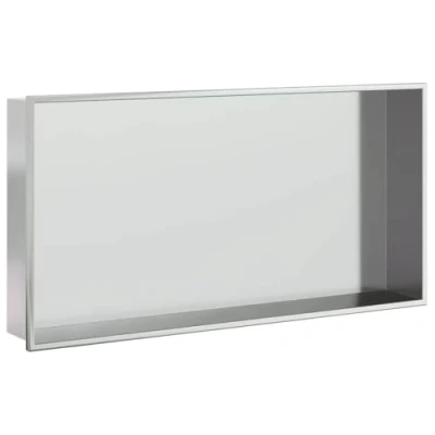 Image of vidaXL Shower Niche Brushed Silver 62x32x9 cm Stainless Steel