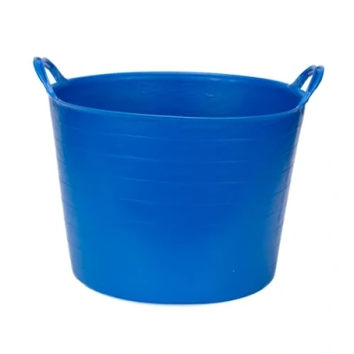 Image of Amtech Flexi Tub for Carrying Water, Soil, Bricks, Super Strong Reinforced Handles, Home DIY, Durable and Long Lasting, Heavy Duty, Cold Resistant (Blue) (42L)