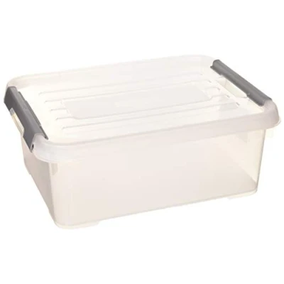 Image of Curver 227901 Handy Box Plus Plastic Transparent Clip Cover 40 x 29 15 cm 12 L