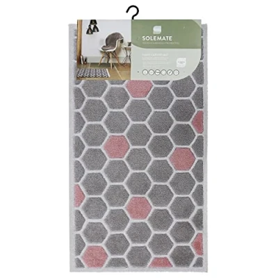 Image of JVL SOLEMATE Hand Carved Honeycomb Door Mat, 57 X 100 cm
