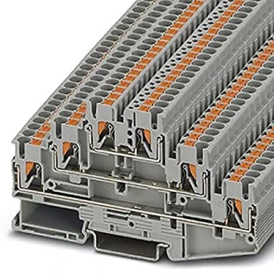 Image of PHOENIX CONTACT PT 2.5 3L Multi Level Terminal Block, Grey, Nominal Voltage: 500 V, Current: 20 A, Cross Section: 0.14 mm² 4 mm², 102 mm Length