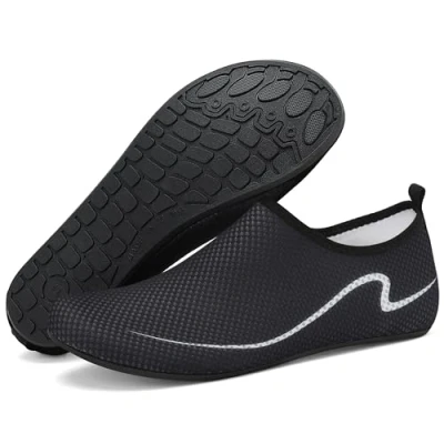 Image of Beach Water Shoes Mens Womens Breathable Quick Dry Swim Lightweight Sea Aqua Barefoot Socks for Swimming Pool Boating Surfing Diving Yoga (Black,5 UK/38 EU)