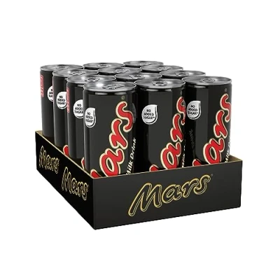 Image of Mars Milk Chocolate Ready To Drink Can, 250ml (Pack of 12), No Added Sugar, Vegetarian