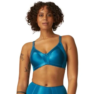 Image of Naturana® Minimiser Bra without Underwire [Cup B G] I Maximum Support Thanks to Sophisticated Cut and Wide Straps for a Visually Smaller Cup Size, mykonos blue, 42C