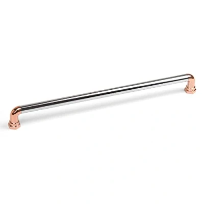 Image of 320mm Polished Chrome &amp; Rose Gold Copper Bar Handle Kitchen Cupboard Cabinet Door Drawer Furniture Pull
