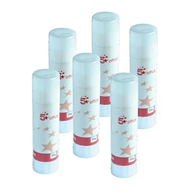 Image of 5 Star Office Glue Stick Solid Washable Non Toxic Medium 20g [Pack 6]