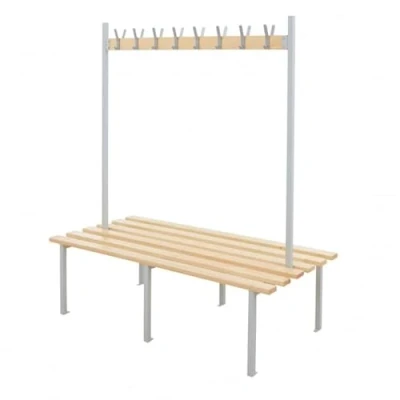 Image of BiGDUG Essentials Changing Room Bench Double Sided with 16 Hooks 1750h x 1500w 780d mm