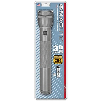Image of Maglite Waterproof Incandescent 3D Cell Flashlight Blister Pack Grey