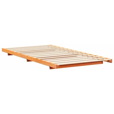 Image of Floor Bed Frame Wax brown 80 x 200 cm Solid pine wood Vidaxl