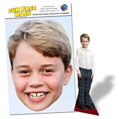 Image of 1 x Prince George Ready To Wear Celebrity Face Mask Includes Freestanding 20cm Desktop Standee Card Cutout