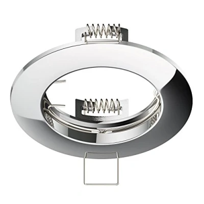 Image of ledscom.de Ceiling mounting Frame CIRC, Round, Shiny Chrome, Spotlight, recessed Frame, Light, spotlights, luminaires, Flat,