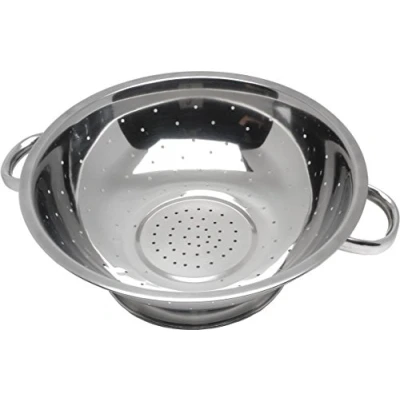 Image of Genware NEV 666 Economy Colander Tube Handle, Stainless Steel, 16&quot;