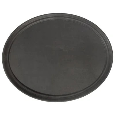 Image of Black 68.5cm x 56cm Oval Non Slip Serving Tray By Argon Tableware