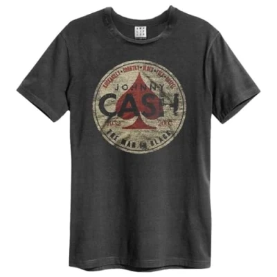 Image of Amplified The Man In Black Johnny Cash Adult Unisex T Shirt, Charcoal, L
