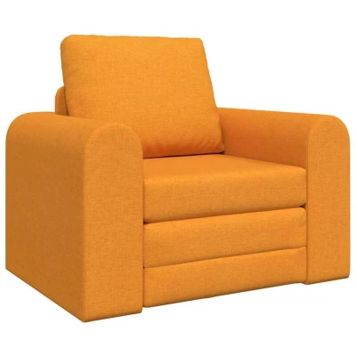 Image of vidaXL Floor Sofa Bed 2 in 1 Dark Yellow 98x71x83 cm Fabric