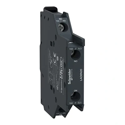 Image of Schneider Electric, Auxiliary contact block, TeSys D, 2NO, side mounting, screw clamp terminals, LAD8N20