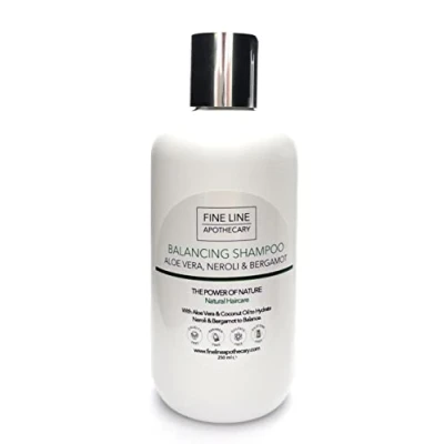 Image of Fine Line Apothecary Balancing Shampoo 99% Natural Aloe Vera, Neroli, Bergamot. Sulfate/Parabens Free. Gentle, Concentrated. pH 5.5 For Sensitive Skin. 250ml